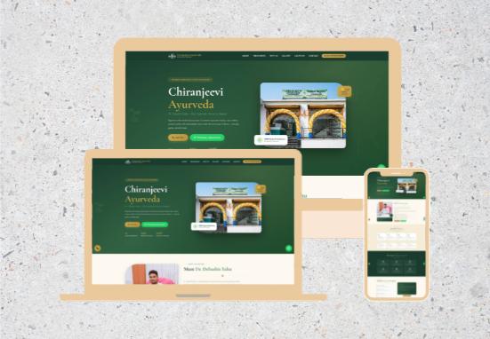 Website design for an Ayurvedic clinic with services and contact details – BIGOOL DIGITAL project