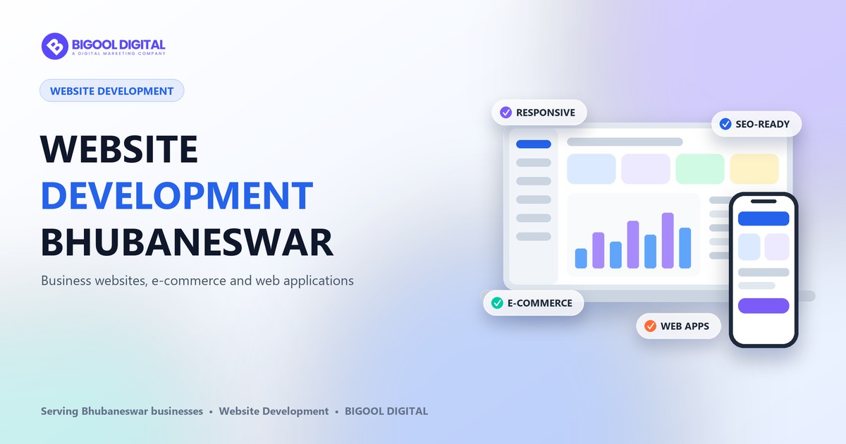 Website development in Bhubaneswar: responsive business website, e-commerce store and web application dashboard